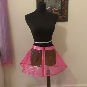 Pink plastic skirt